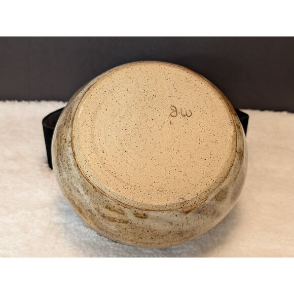 Handmade Studio Pottery Bowl Brown Glaze Signed  JWx - Picture 4 of 8